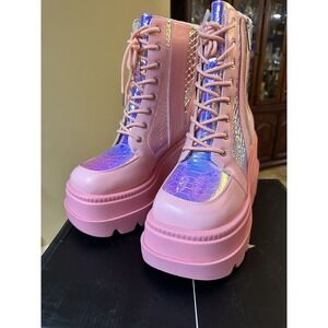 Cape Robbin Women Platform Shoes BRAND NEW Pearlescent Pink Party‎ Boots Size 8